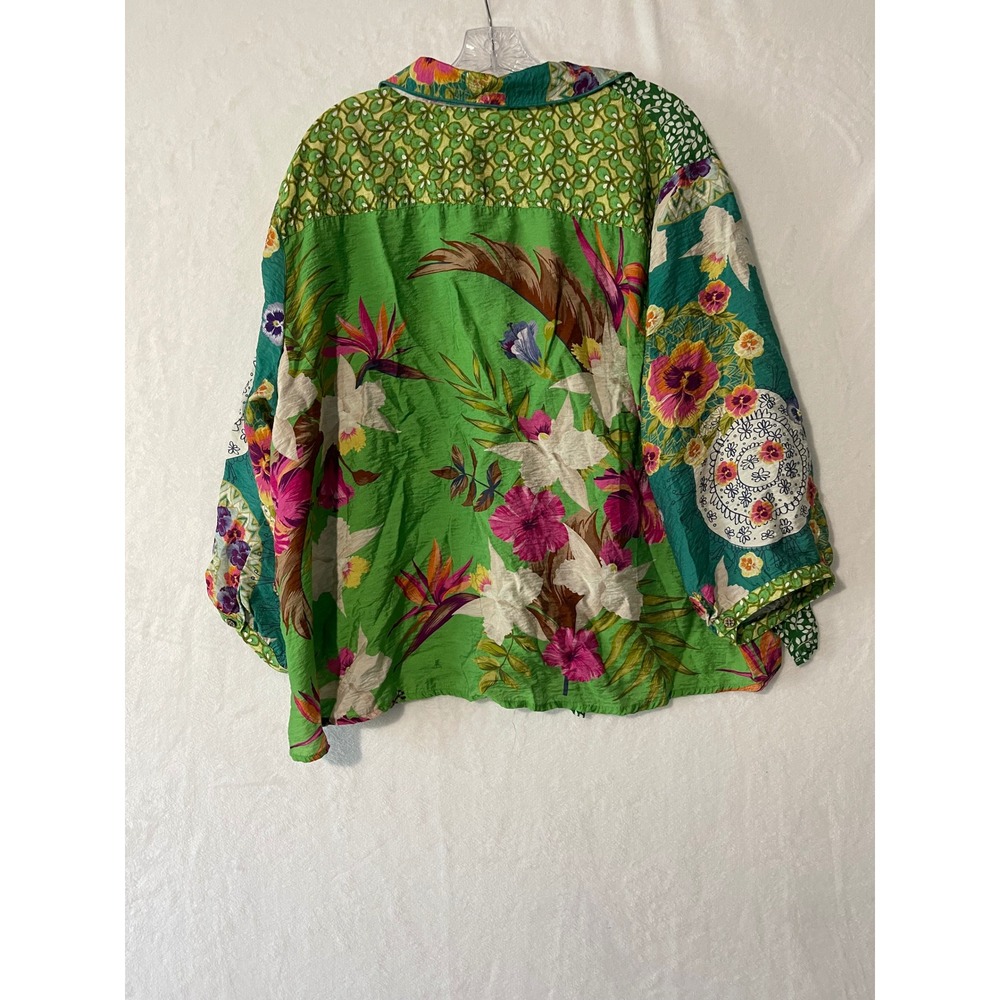 JOHN MARK Patchwork Mixed Print Button Down Shirt… - image 8